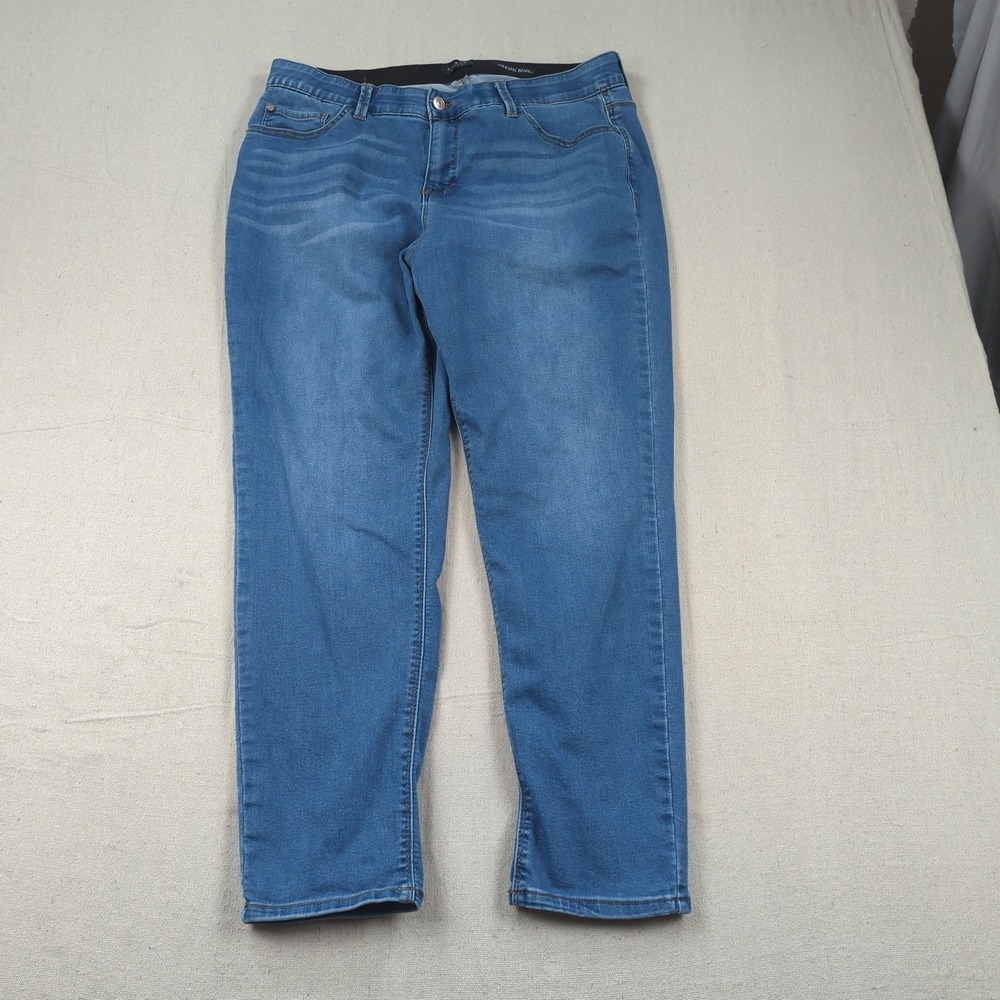 Curve Appeal Jeans Womens 16 33 Blue Stretch Comfort Skinny High Rise Faded